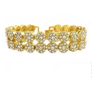 Double Row Cluster CZ Bracelet