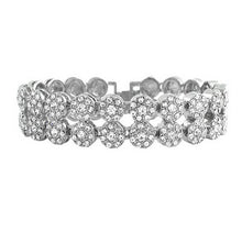 Double Row Cluster CZ Bracelet