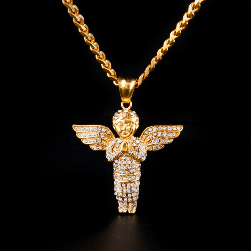 Gold Angel CZ Necklace