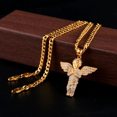 Gold Angel CZ Necklace