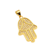 Gold Fatima Hand CZ Necklace