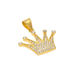 Gold Crown CZ Necklace